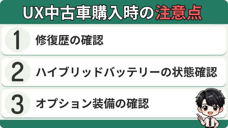 レクサスUX　中古車購入　注意点