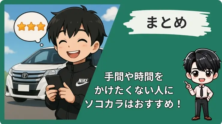 車買取ソコカラ評判のまとめ