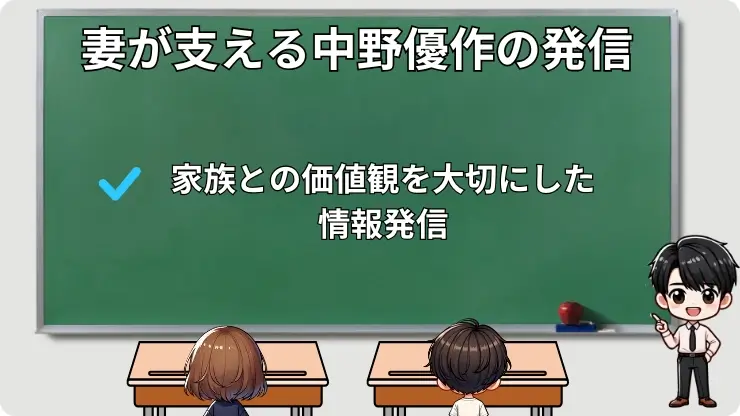 中野優作 妻 発信スタイル